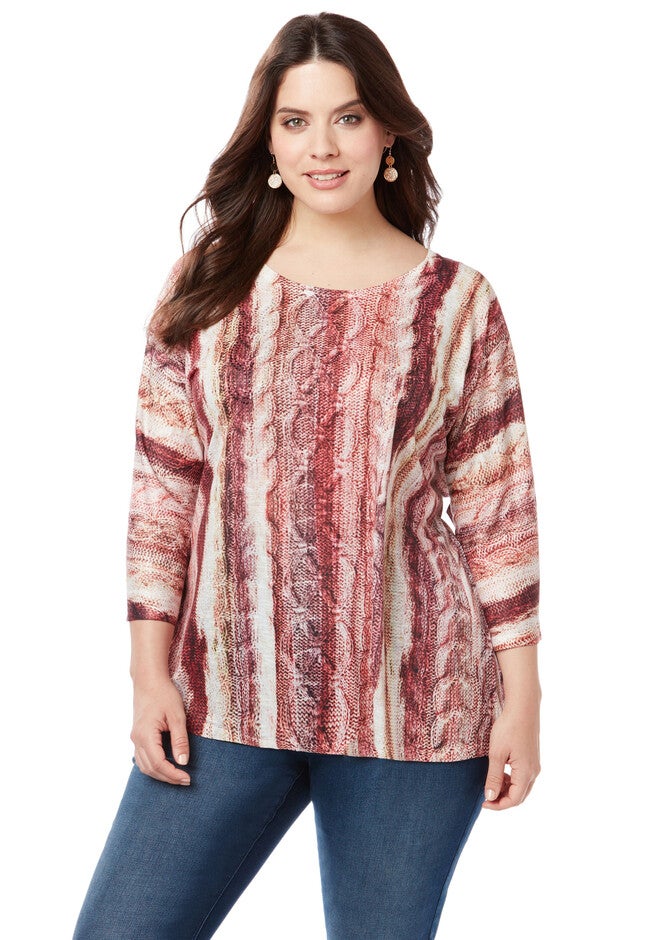 Sparkling Stripes Top, PINK, hi-res image number 0