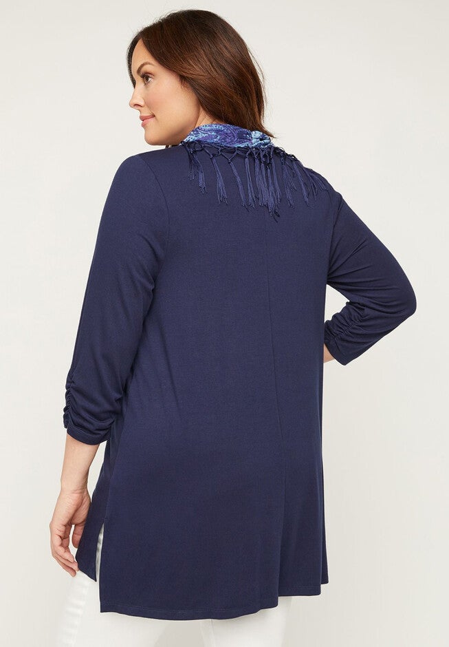 Draped Scarf Duet Tunic, , on-hover image number null