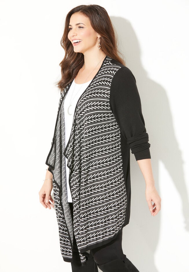 Jacquard Cardigan, , alternate image number 2