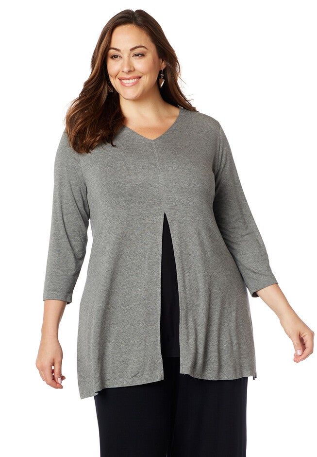 AnyWear Artisan Tunic, HEATHER GREY, hi-res image number null