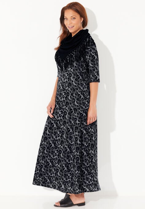 Maxi Dress & Scarf Duet, , alternate image number null