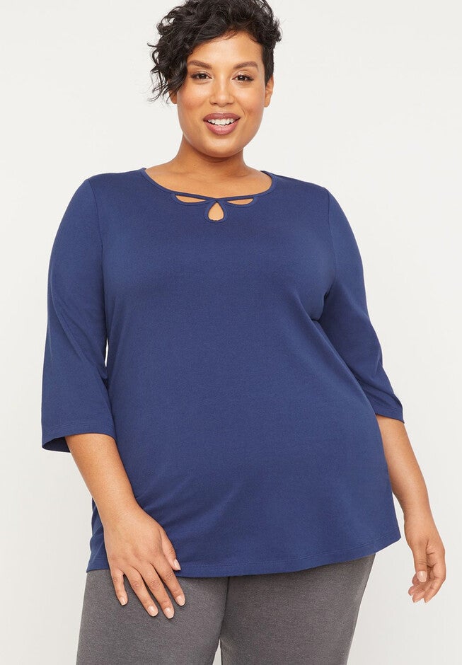 Suprema Cutout-Neck Top, MARINER NAVY, hi-res image number null