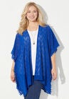 AnyWear Tassel Trim Poncho, DARK SAPPHIRE, hi-res image number null