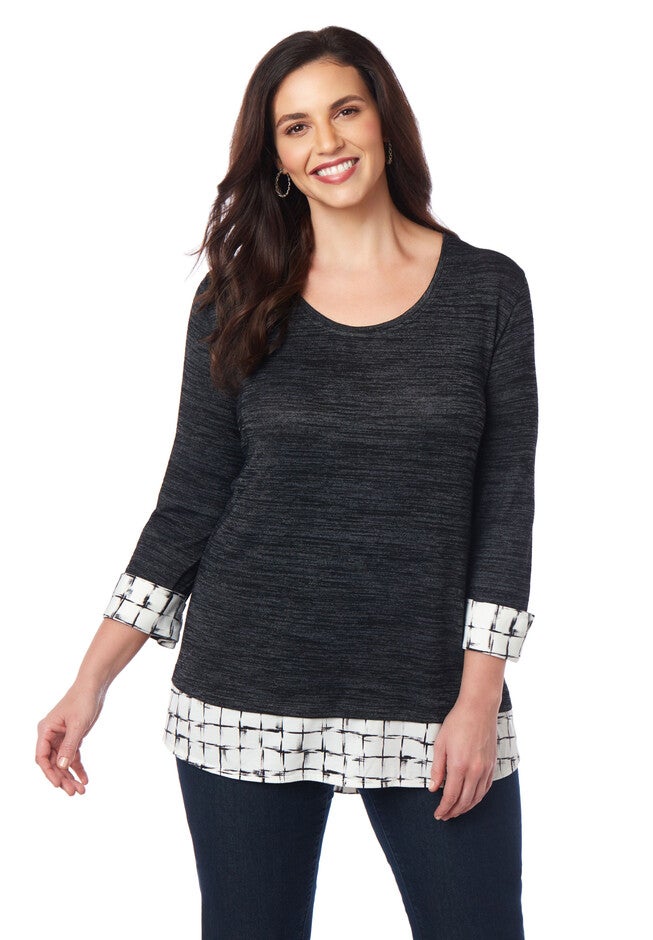 Houndstooth Duet, BLACK, hi-res image number 0