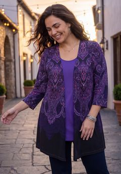 Cardigan and Tank One Piece Top