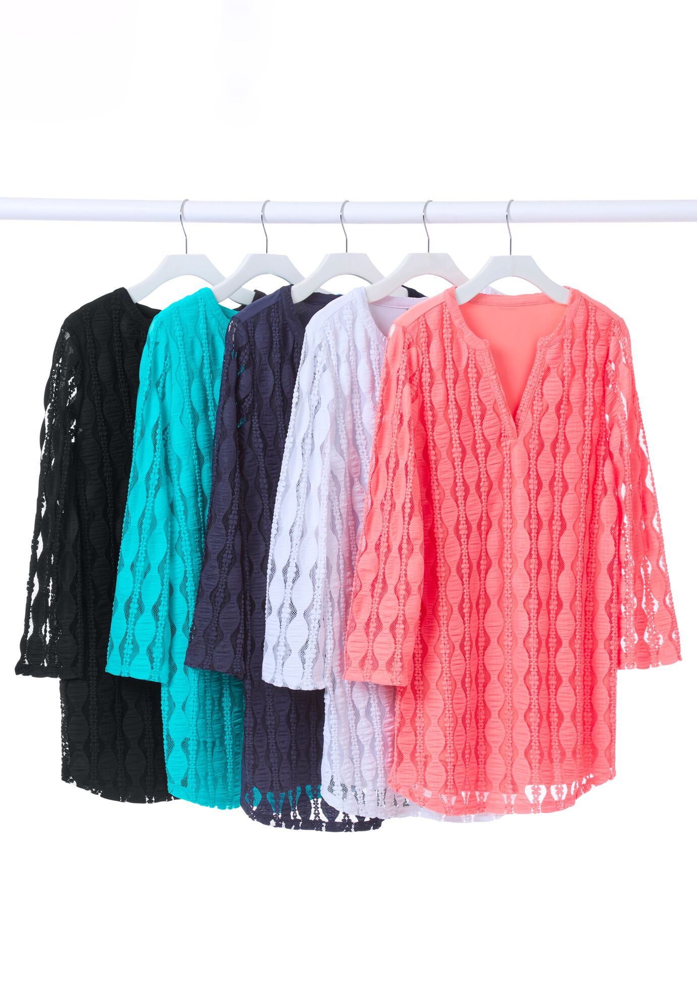 Textured Lace Knit Top, , alternate image number 3