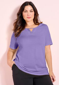 Suprema® Pleat-Neck Tee