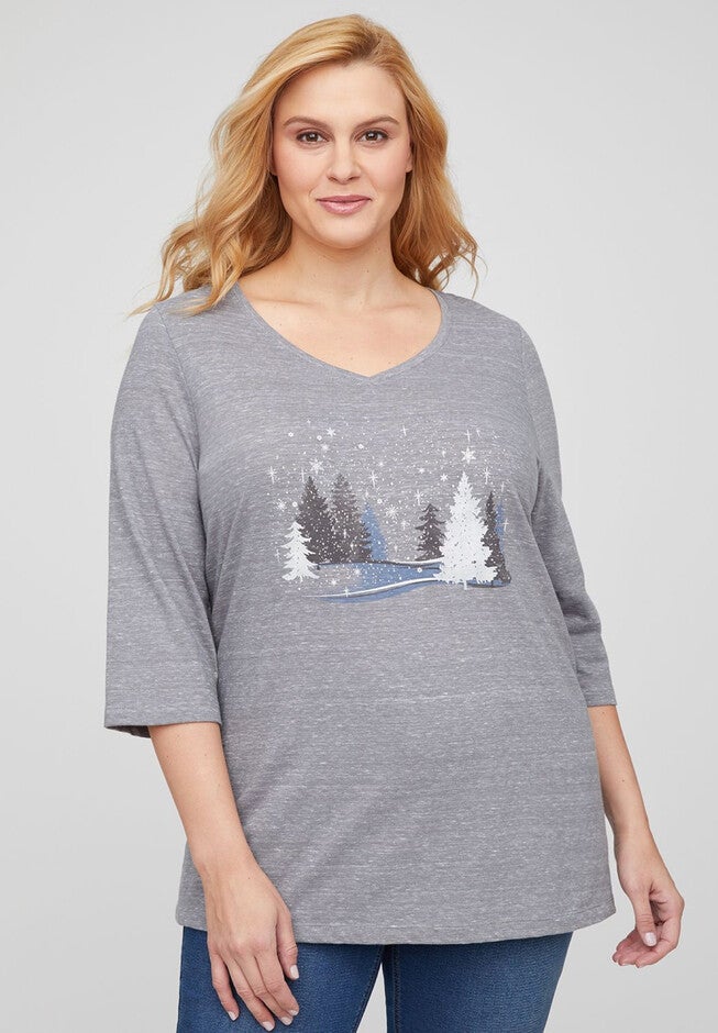 Winter Wonderland Top, HEATHER GREY, hi-res image number null