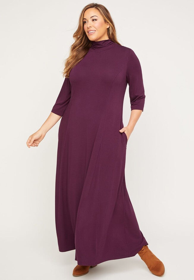 Greenpoint Maxi Dress (with Pockets), MULLED WINE, hi-res image number 0