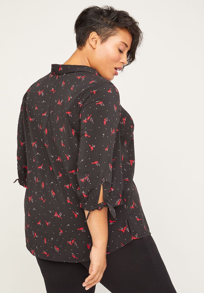 Cardinal Signature Crepe Blouse, , on-hover image number null