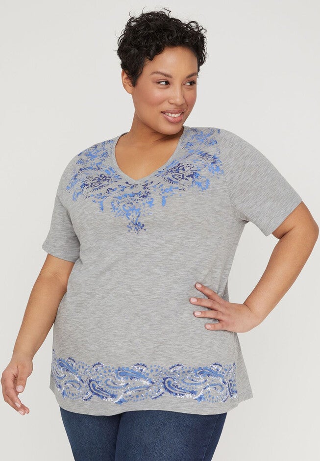 Sand N' Surf Tee, LIGHT HEATHER GREY, hi-res image number null