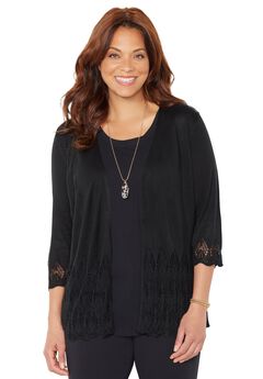 Pointelle Chevron Cardigan