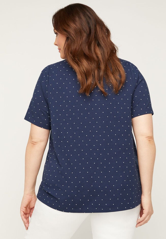 Dotted Mesh-Inset Suprema Top, , on-hover image number 1