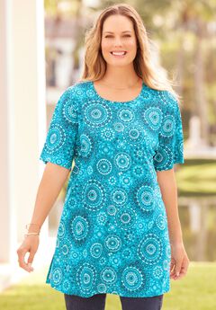 Easy Fit Short Sleeve Scoopneck Tunic