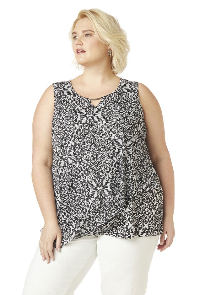 Esplanade Tiered Tank, BLACK, hi-res image number null