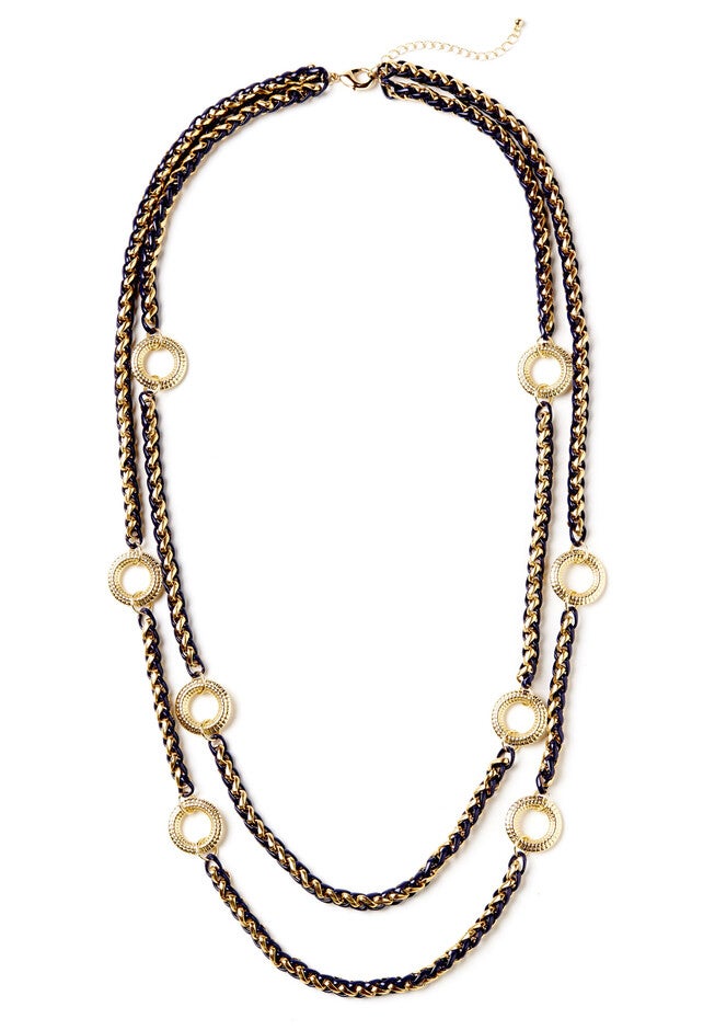Double Layer Necklace, MARINER NAVY, hi-res image number null
