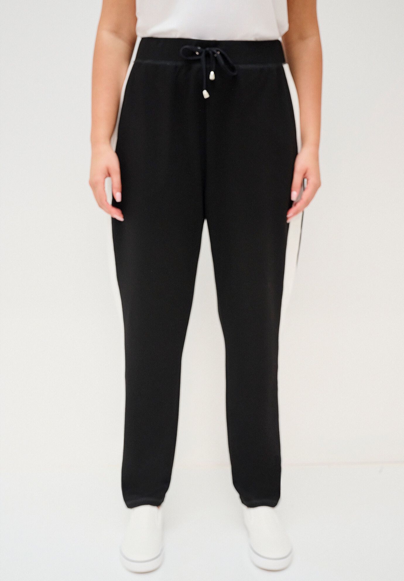 Refined Scuba Pant, BLACK WHITE, on-hover image number 1