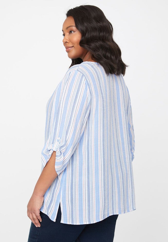Criss-Cross Peasant Top, , on-hover image number null