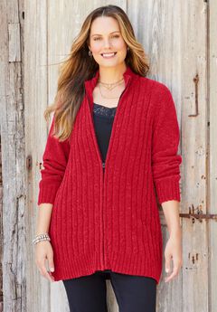 Cozy Chenille Zip Cardigan