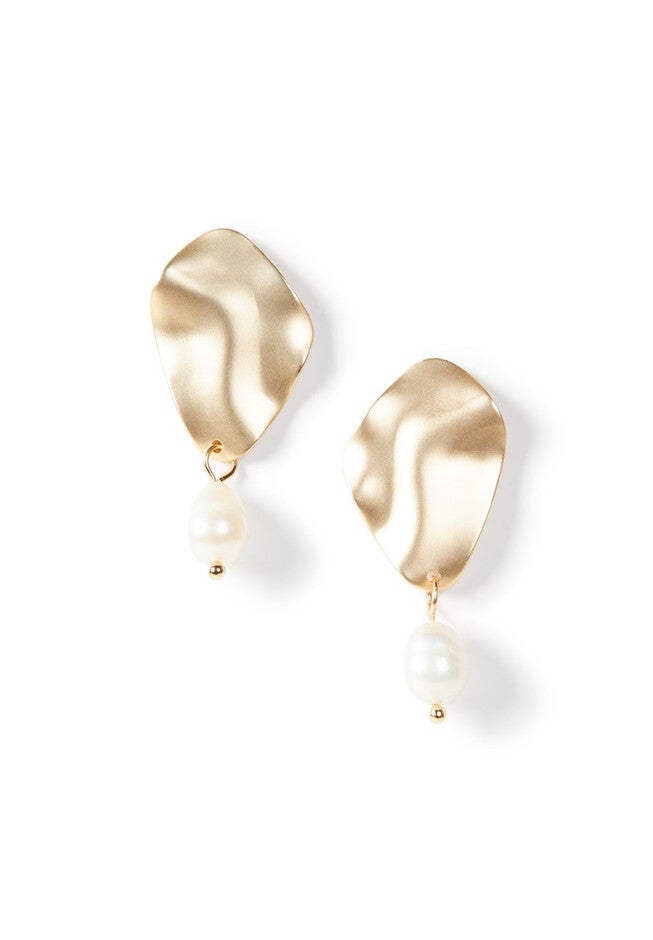 Pearlescent Wave Drop Earring, GOLD, hi-res image number null