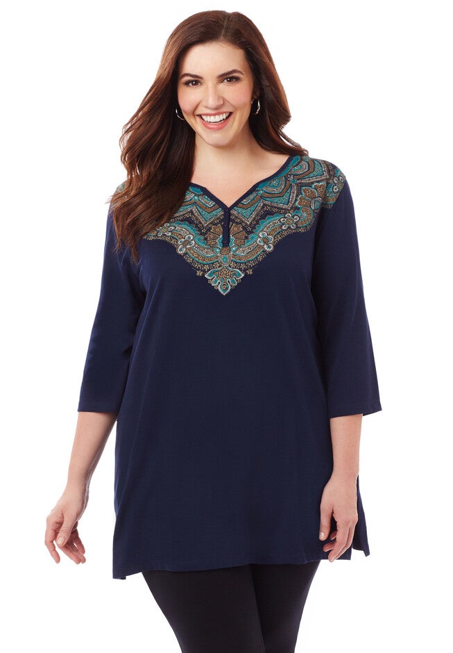 Elegant Accents Top, MARINER NAVY, hi-res image number null