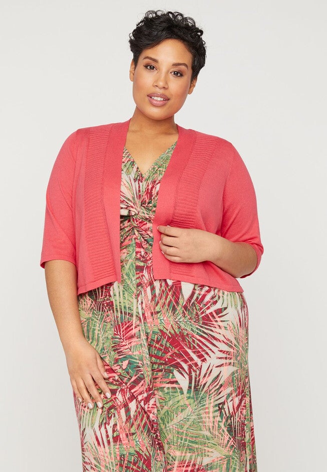 Ribbed Stitch Shrug, TEABERRY, hi-res image number 0