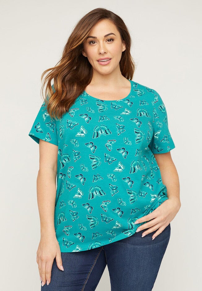 Butterfly Breeze Top, GREEN BUTTERFLIES, hi-res image number null