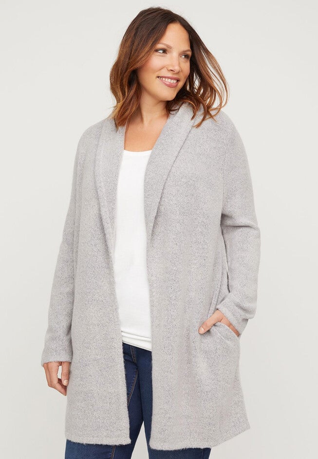 Flawless Comfort Coat Cardigan, LIGHT HEATHER GREY, hi-res image number null