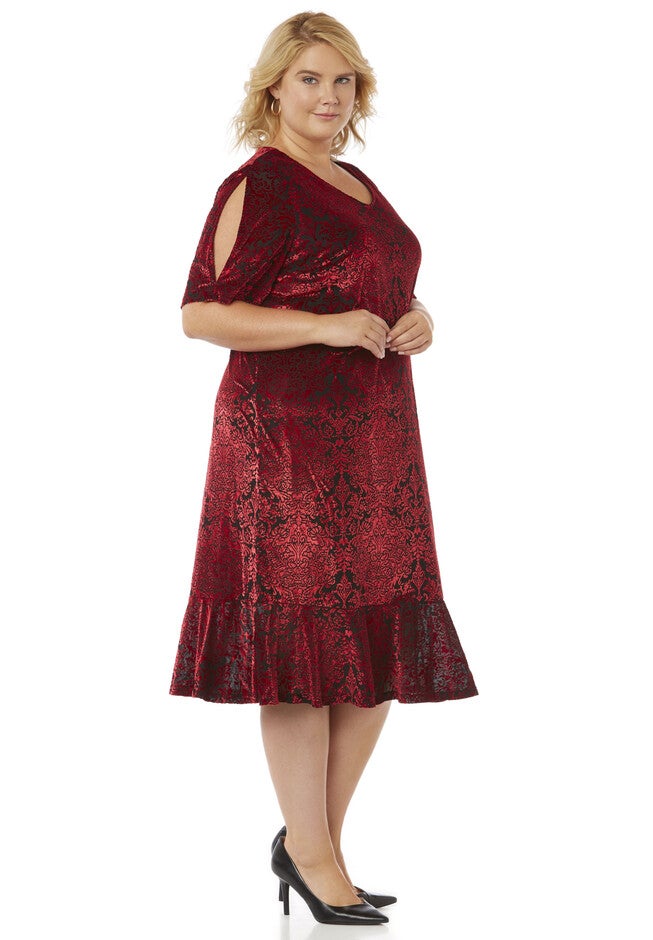 Luxe Velvet Dress, RED, hi-res image number 0