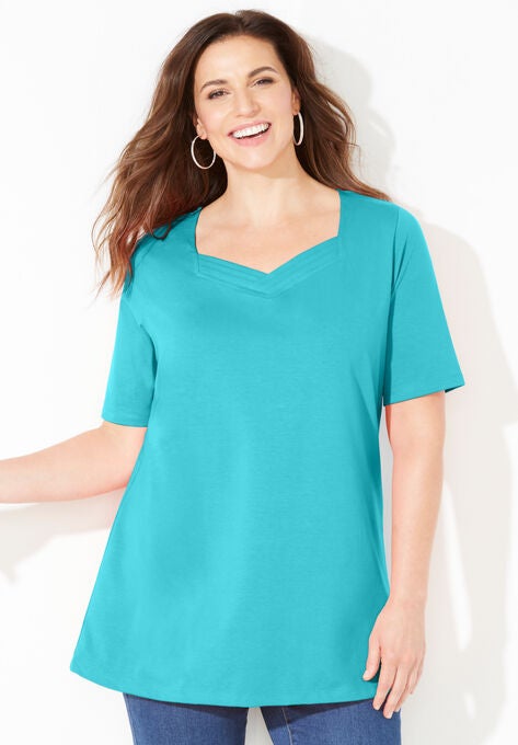 Suprema® Sweetheart Tee, AQUA BLUE, hi-res image number null