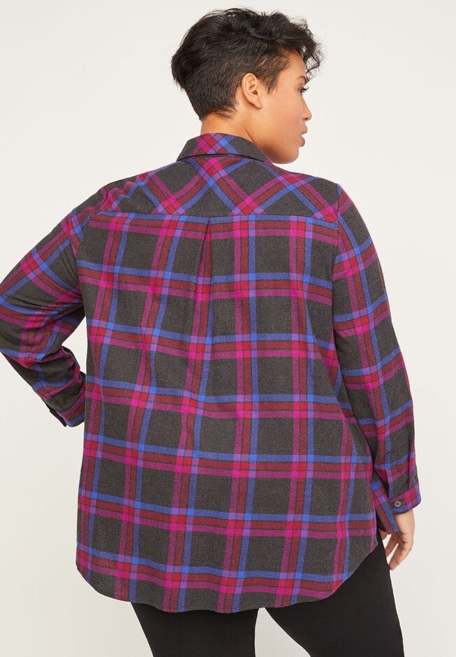 Plaid Grove Buttonfront Top, , on-hover image number null