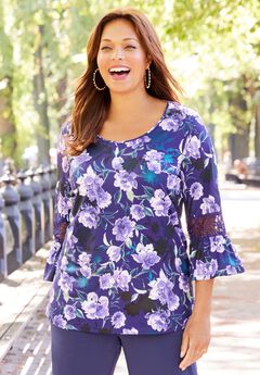 Dream Drape Bella Crochet Trim Top