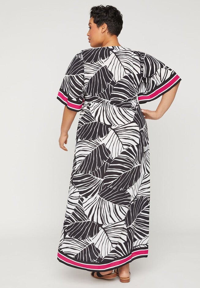 Black Label Palm Branch Maxi Dress, , on-hover image number null