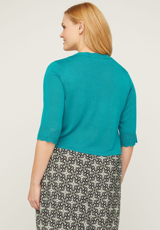 Pointelle Shrug Cardigan, , on-hover image number 1