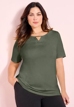 Suprema® Pleat-Neck Tee