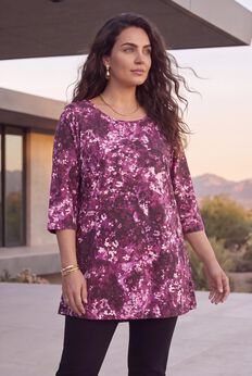 Easy Fit 3/4-Sleeve Scoopneck Tunic