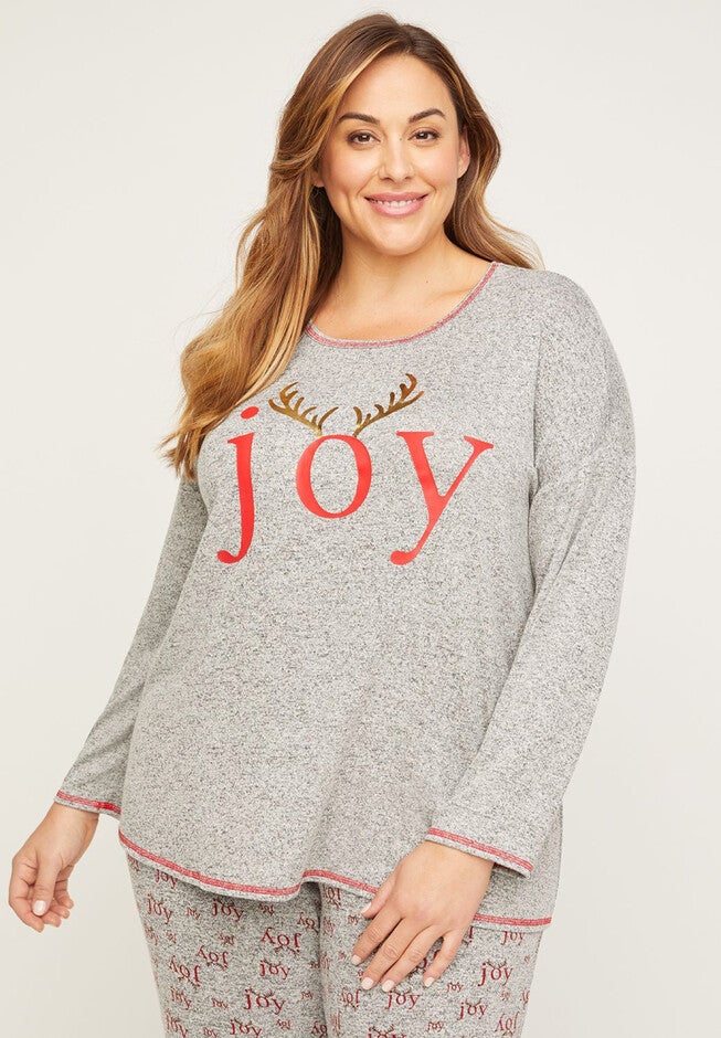 ComfySoft Joy Sleep Top, HEATHER GREY, hi-res image number 0
