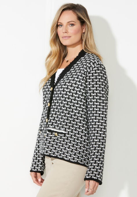 Liz&Me™ Tweed Button Cardigan, , alternate image number null
