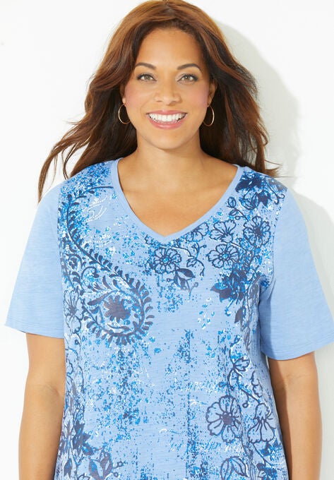 Slub-Knit Graphic Tee, , alternate image number null