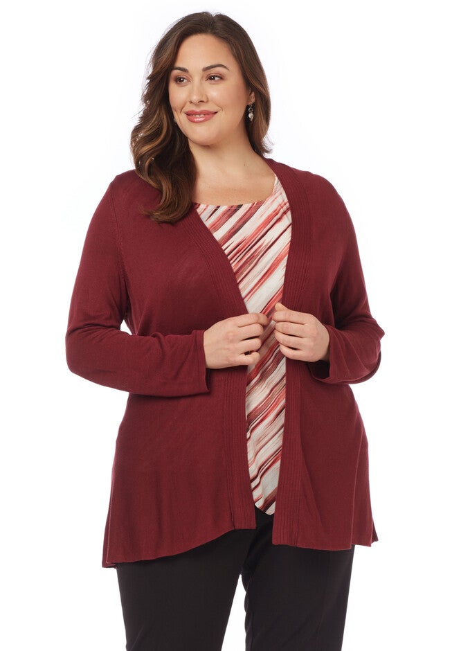 Cascade Front Hawaiian Surf Cardigan, CORDOVAN, hi-res image number null
