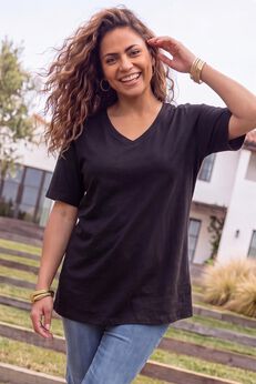 Easy Fit Short Sleeve V-Neck Tunic