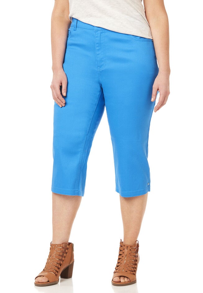 Sateen Stretch Capri, INDIGO BUNTING, hi-res image number 0