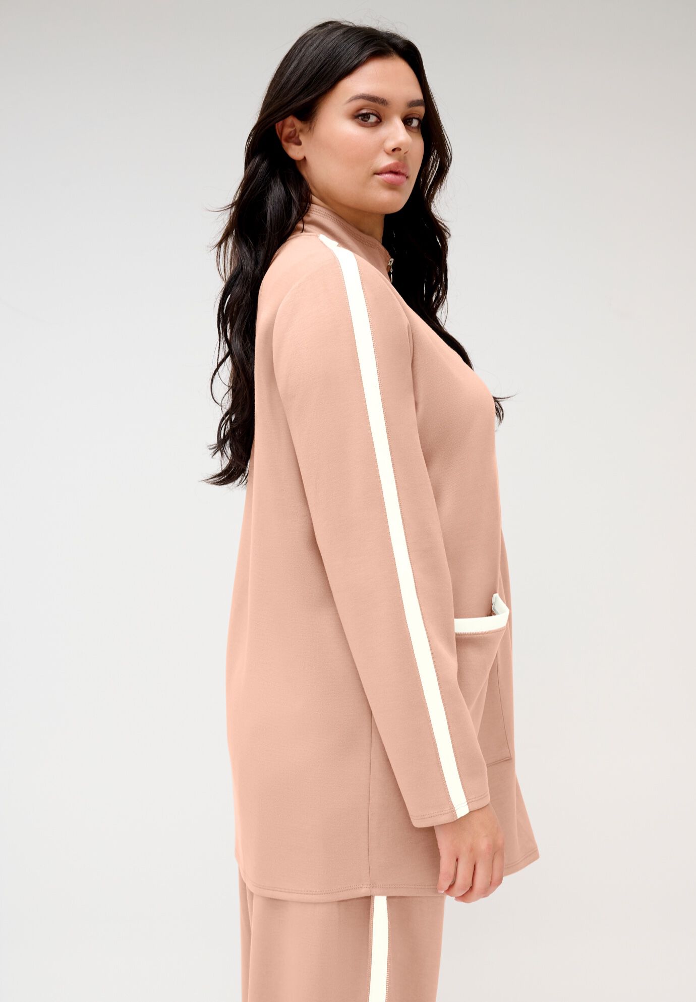 Refined Scuba Jacket, CAMEL IVORY, alternate image number 2