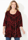 Easy Fit 3/4-Sleeve Scoopneck Tee, CLASSIC RED LACE, hi-res image number null