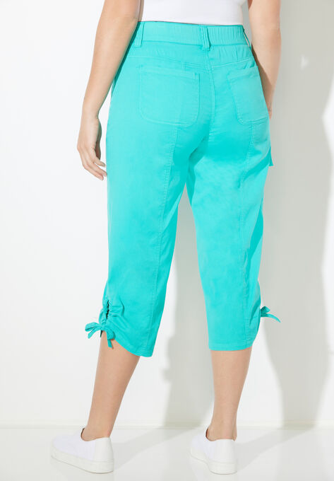 Comfort Waist Bungee Cargo Capri, , on-hover image number null