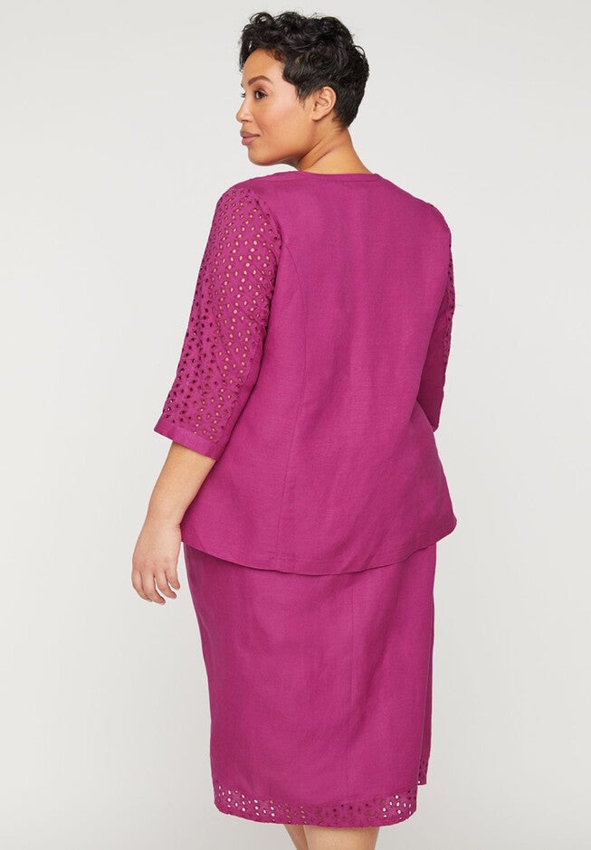 Black Label Linen Eyelet Jacket, , on-hover image number null