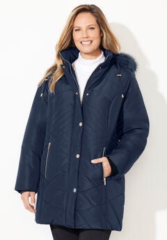 Faux Fur Hood Puffer Coat