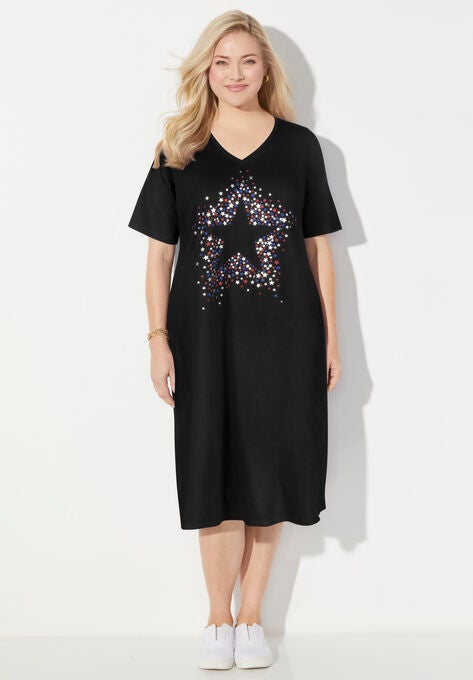 Mayfair Park A-line Dress, BLACK SPRINKLED STARS, hi-res image number null