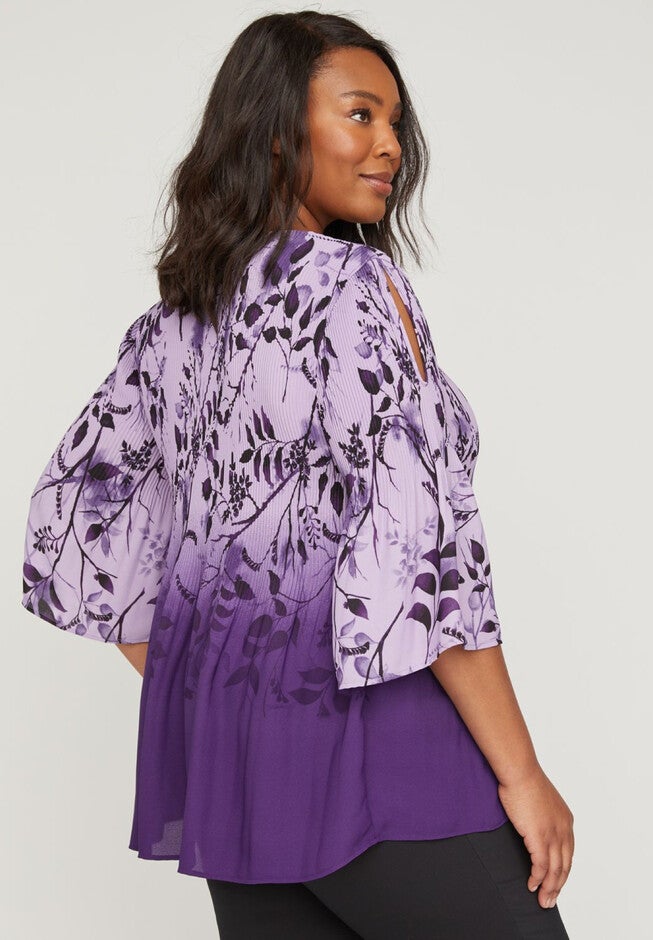 Victorian Purple Pleated Top, , on-hover image number null