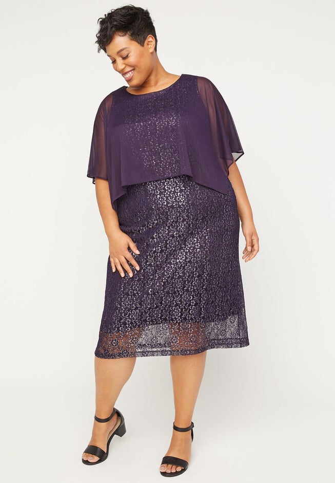 Amethyst Shimmer Dress, PURPLE, hi-res image number 0